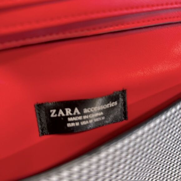 Zara RARE Houndstooth w Red Interior Women’s Wallet - Picture 12 of 16